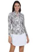 Kathy Print Long Sleeve Mock Neck Top – 10871